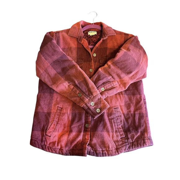 Ariat Real woman’s Small maroon quilted shacket jacket barn chores winter - Picture 5 of 8